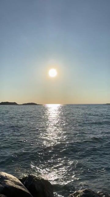 Sonnenuntergang an Zelena Laguna Beach, Porec